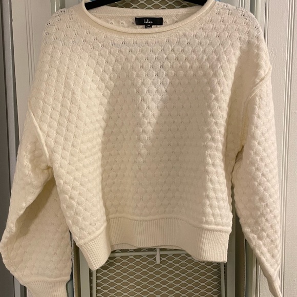 NWT Lulu’s Sworn to Snuggle Ivory Textured Knit Pullover Sweater, Size XS - Picture 2 of 4